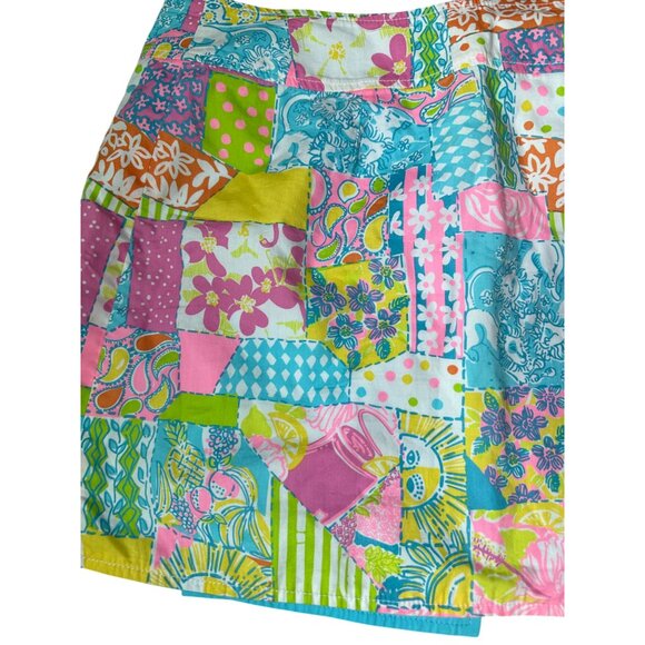 LILLY PULITZER Womens Multi Patchwork Reversible Skirt Sz 4 - Picture 6 of 11